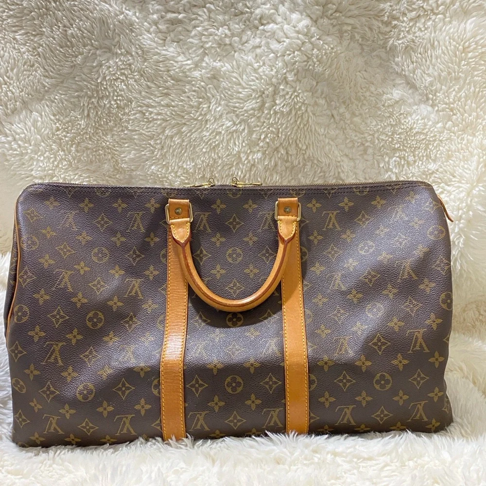 LV Monogram Keepal 50 with lock & key - Picture 8 of 8